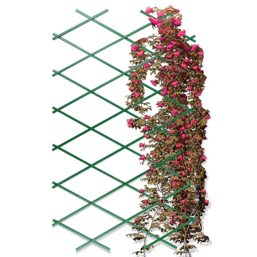 Adjustable plastic grid for climbing plants in the garden