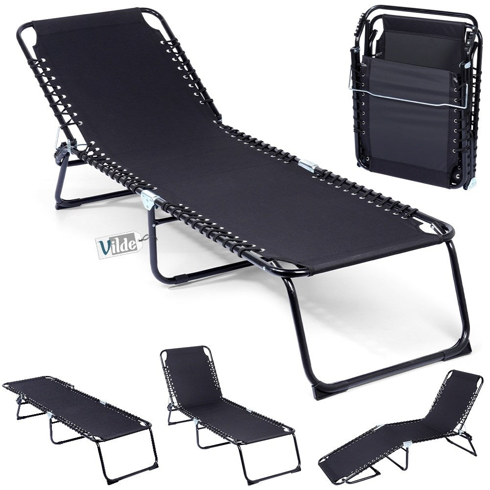 Adjustable sun lounger for garden, terrace and beach