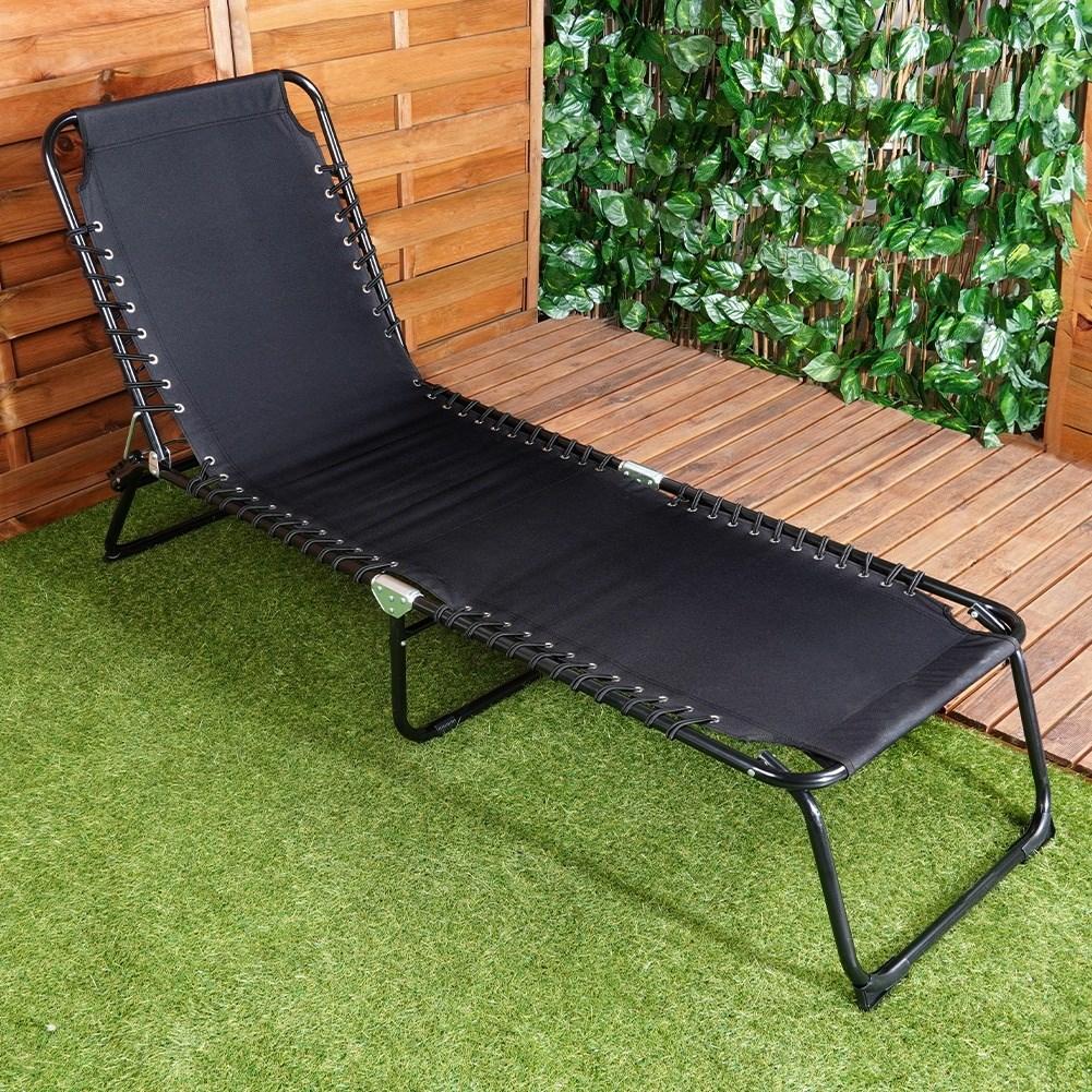 Adjustable sun lounger for garden, terrace and beach