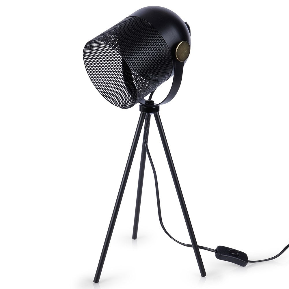 Adjustable table lamp in black metal for home and office