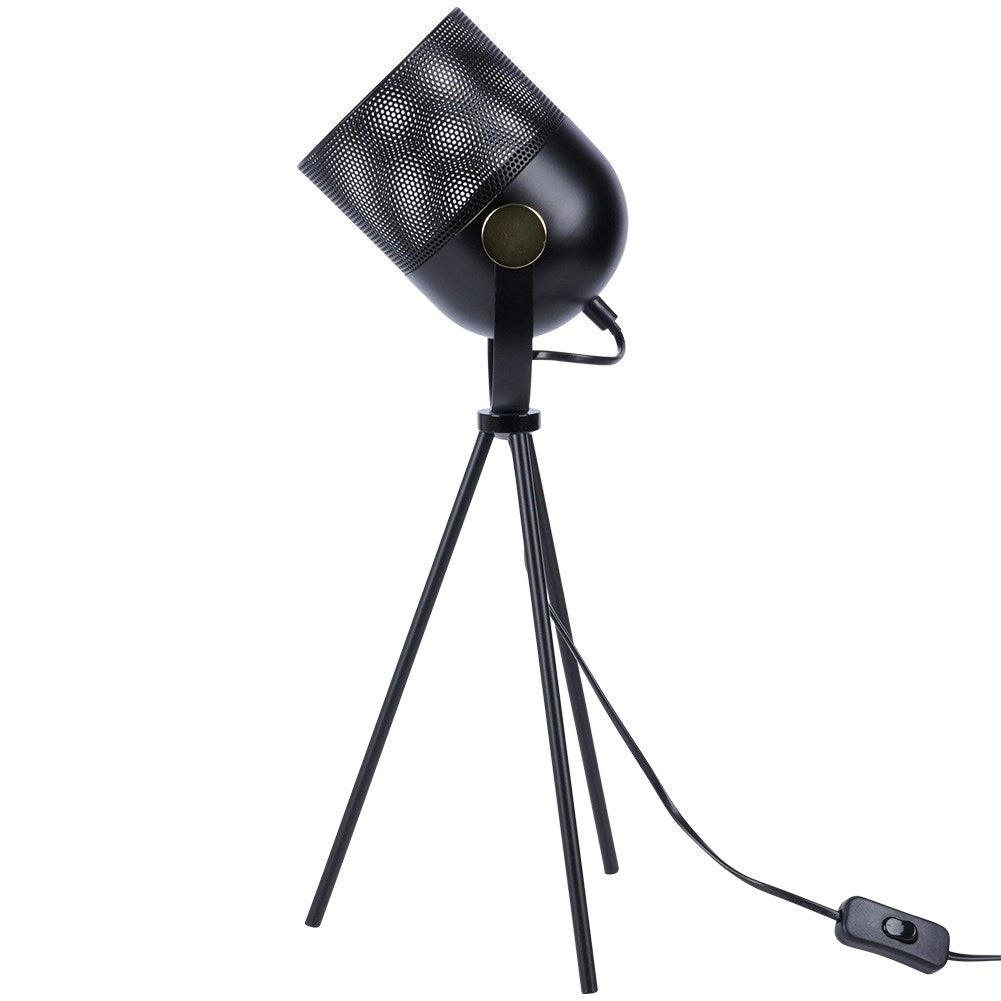 Adjustable table lamp in black metal for home and office
