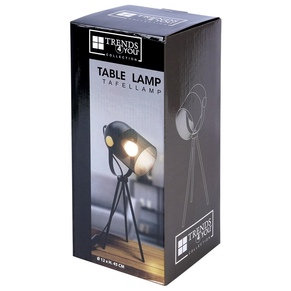 Adjustable table lamp in black metal for home and office