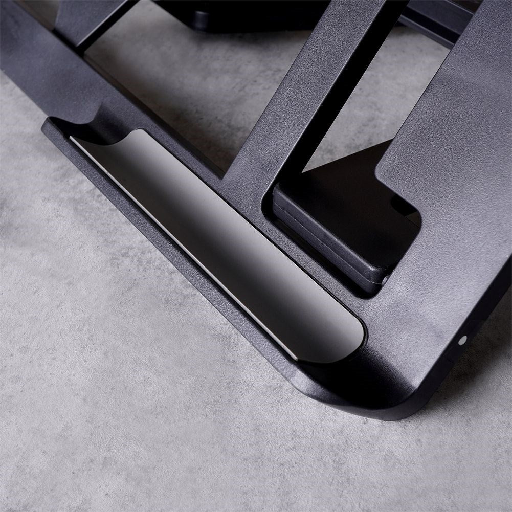 Adjustable tablet stand with six tilt positions and height adjustment