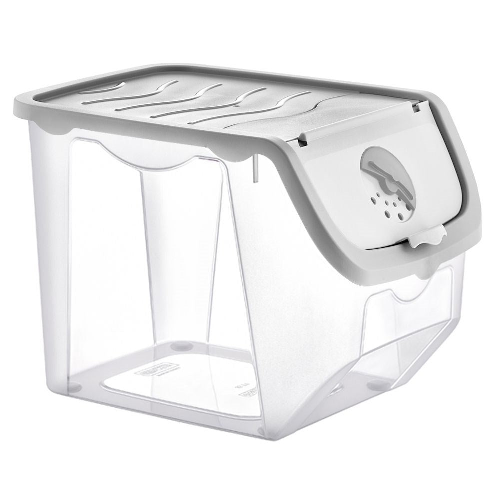 Adjustable ventilated container for fruit and vegetables