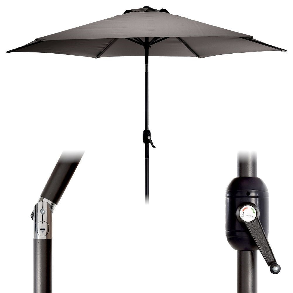 Adjustable, weatherproof parasol for outdoor use