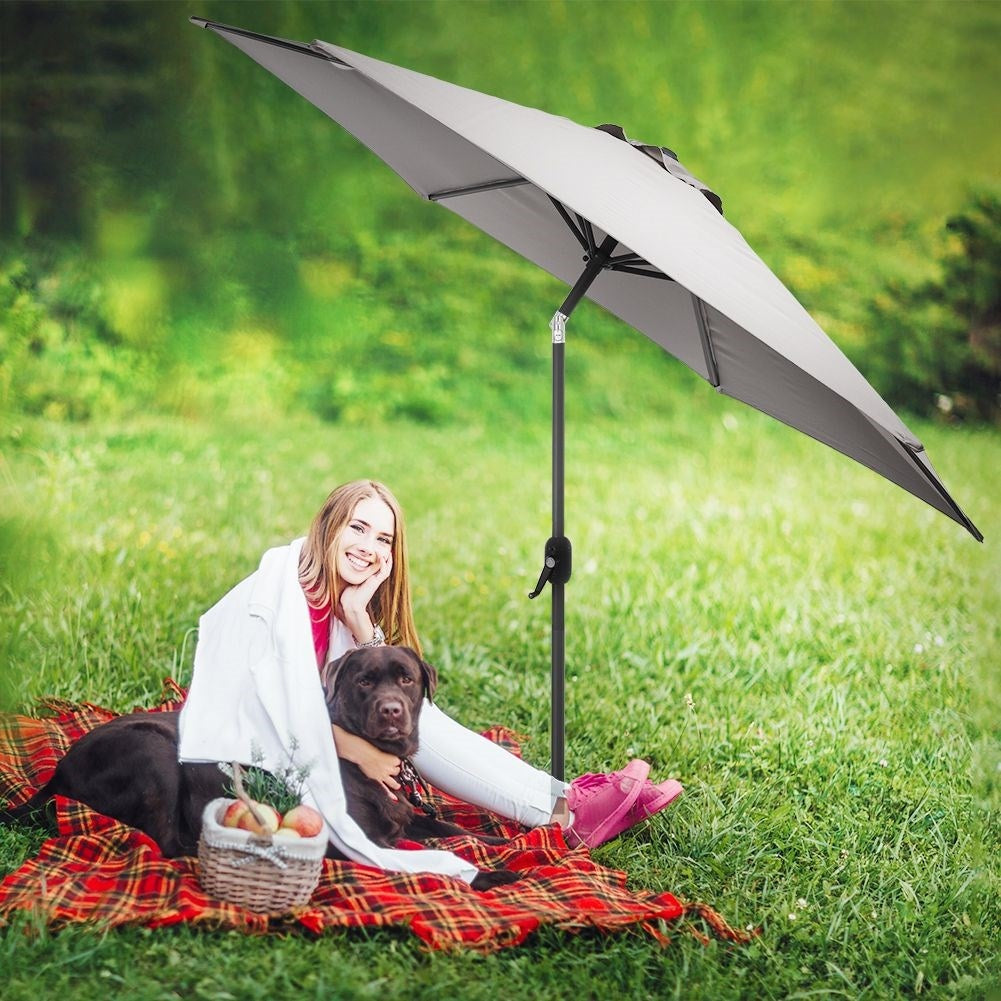 Adjustable, weatherproof parasol for outdoor use