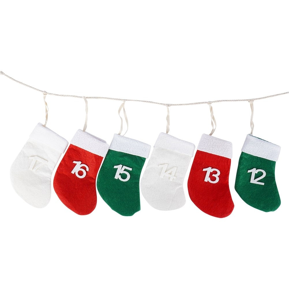 Advent Calendar: 24 Socks on Jute String for Surprises