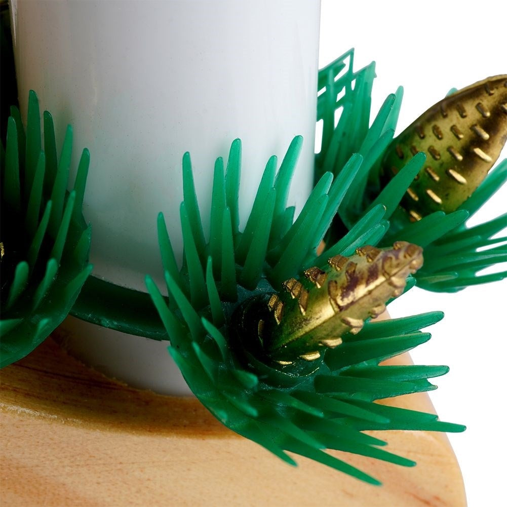 Advent Candlestick with Seven Candles and Wooden Base for Cozy Advent