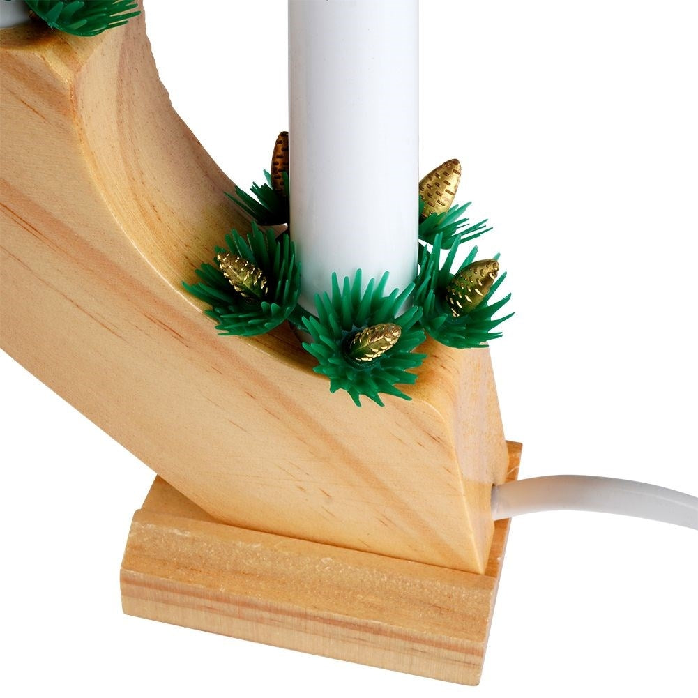 Advent Candlestick with Seven Candles and Wooden Base for Cozy Advent