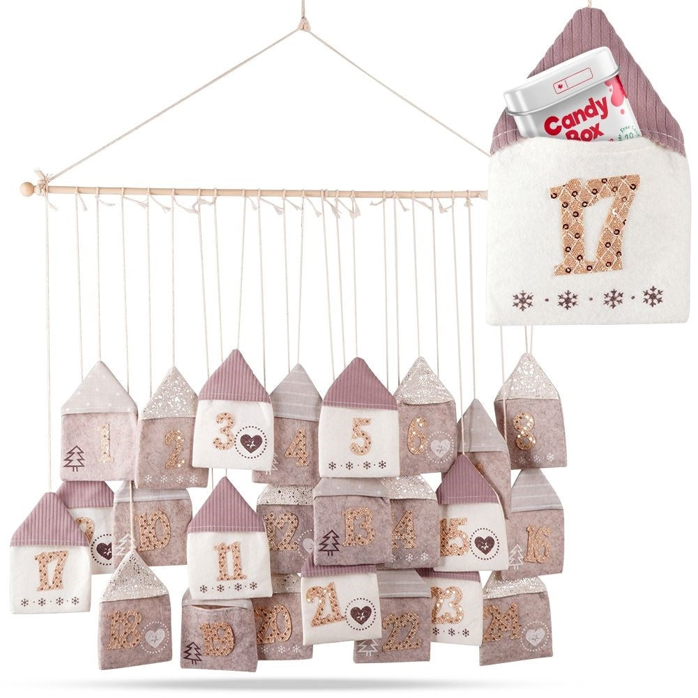 Advent calendar with 24 small houses to fill with surprises