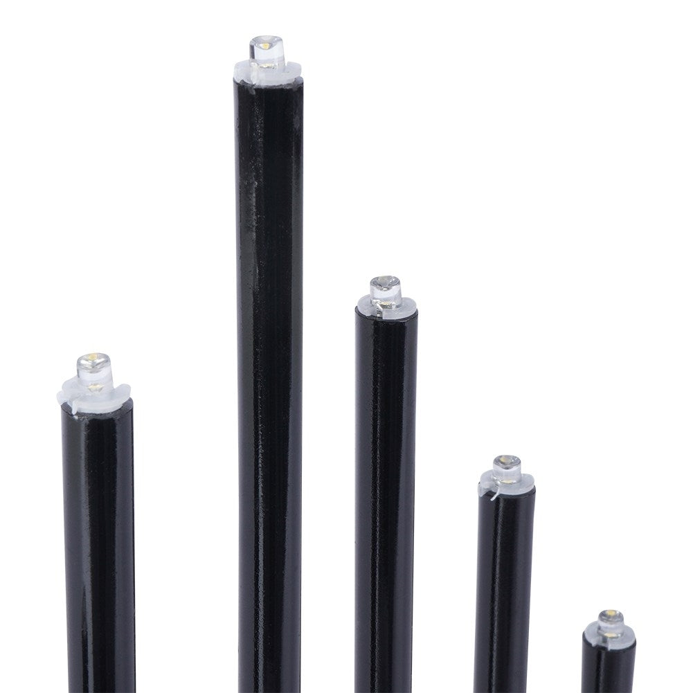 Advent candle holder with 9 LED lamps in black plastic