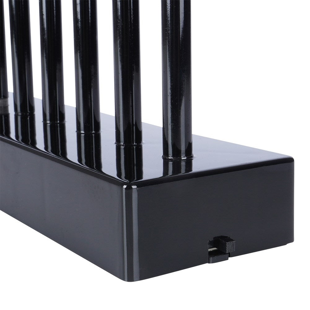 Advent candle holder with 9 LED lamps in black plastic