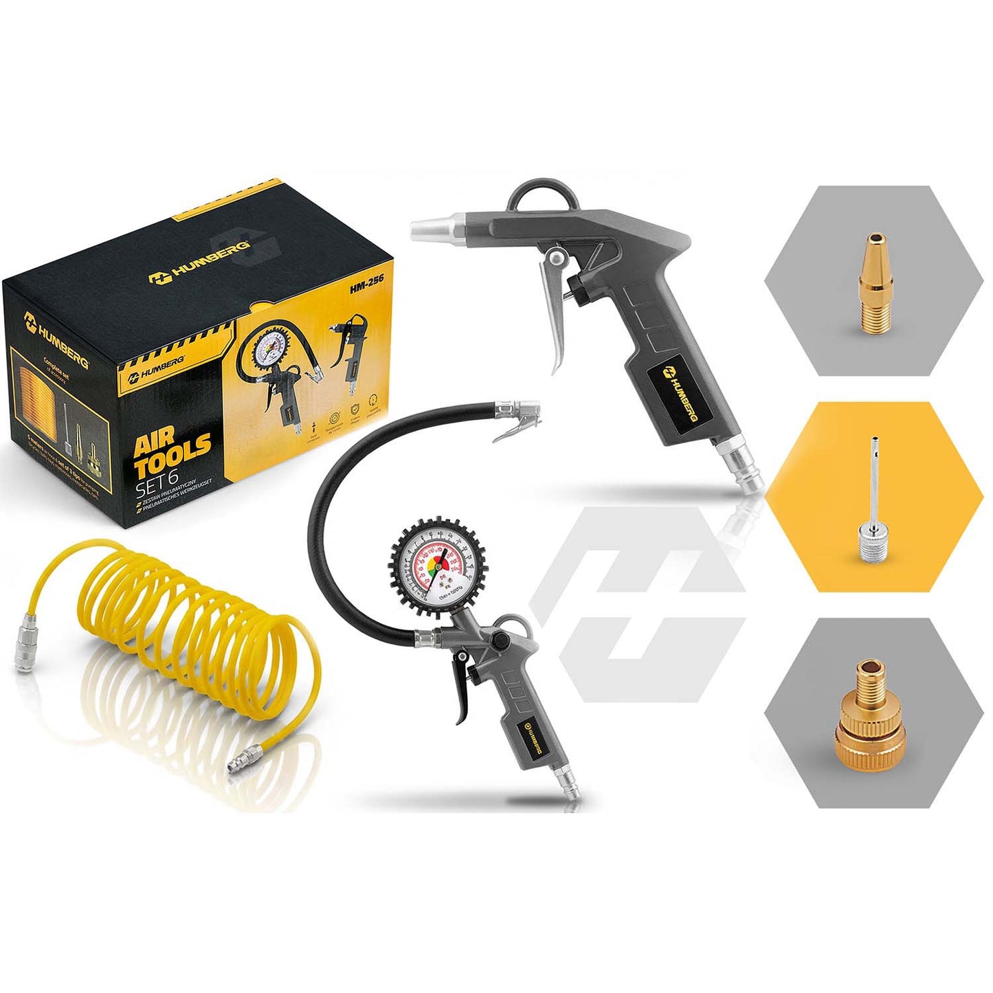 Air Compressor Tool Kit, 6-Piece Set for Versatile Use