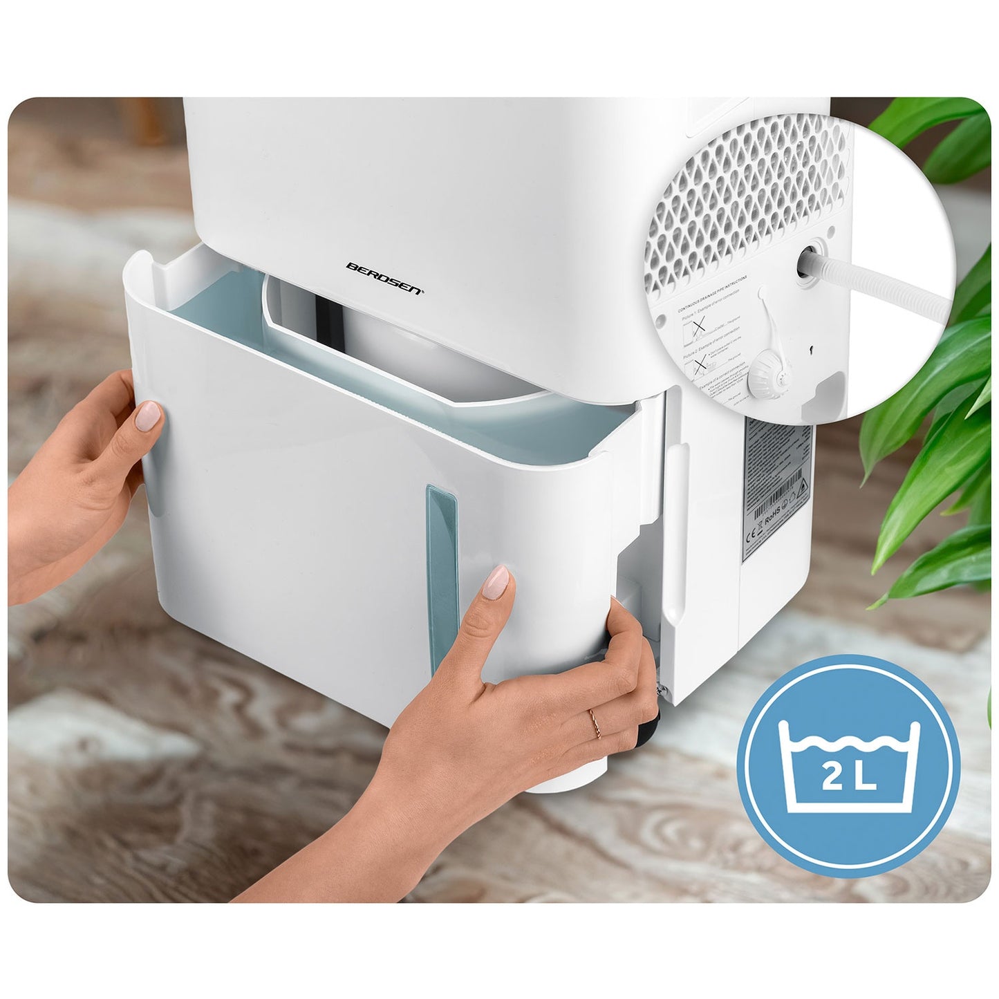 Air Dehumidifier with Wi-Fi, 20L/Day Capacity, White