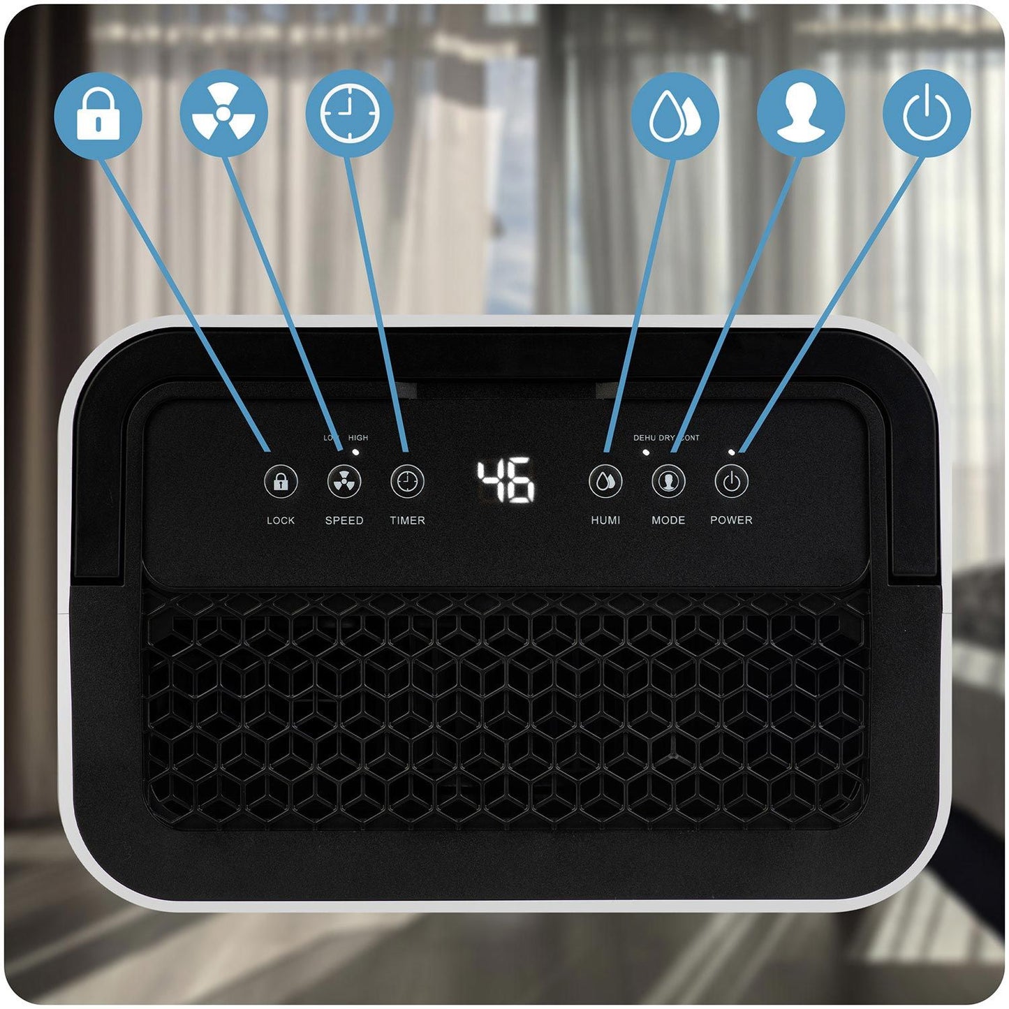 Air Dehumidifier with Wi-Fi, 20L/Day Capacity, White