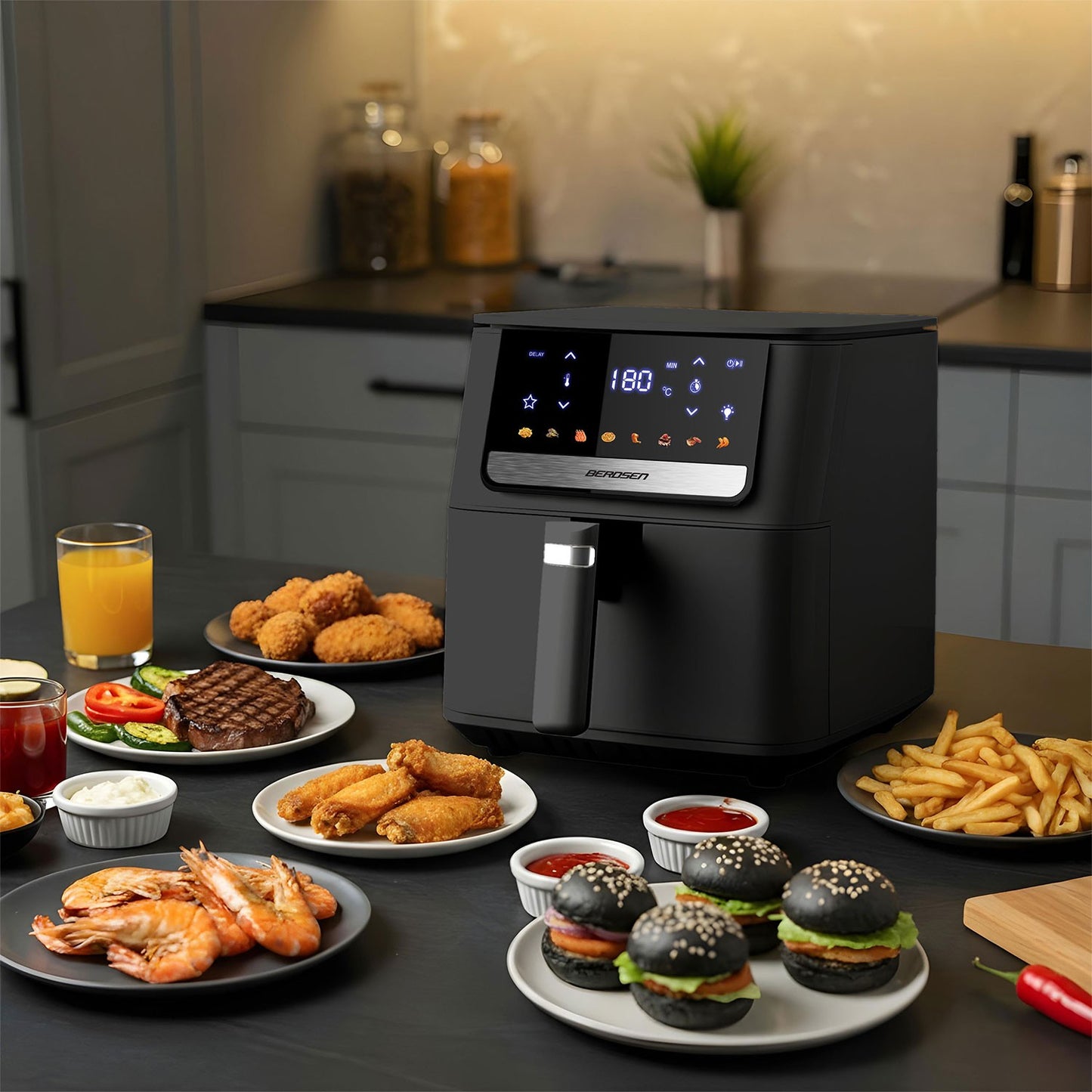Air Fryer, 6.5L, 1700W, Touchscreen, Black