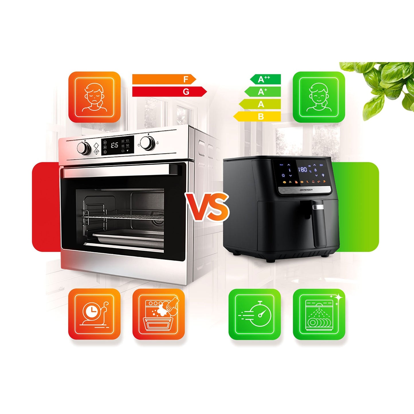 Air Fryer, 6.5L, 1700W, Touchscreen, Black