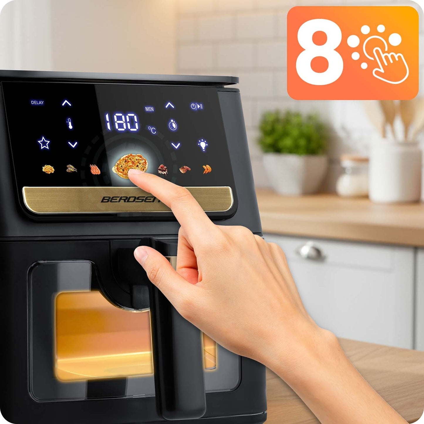 Air Fryer, 6.5L, 1700W, Touchscreen, Black