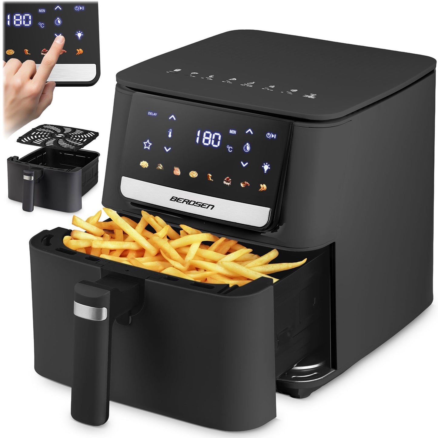 Air Fryer, 6.5L, 1700W, Touchscreen, Black