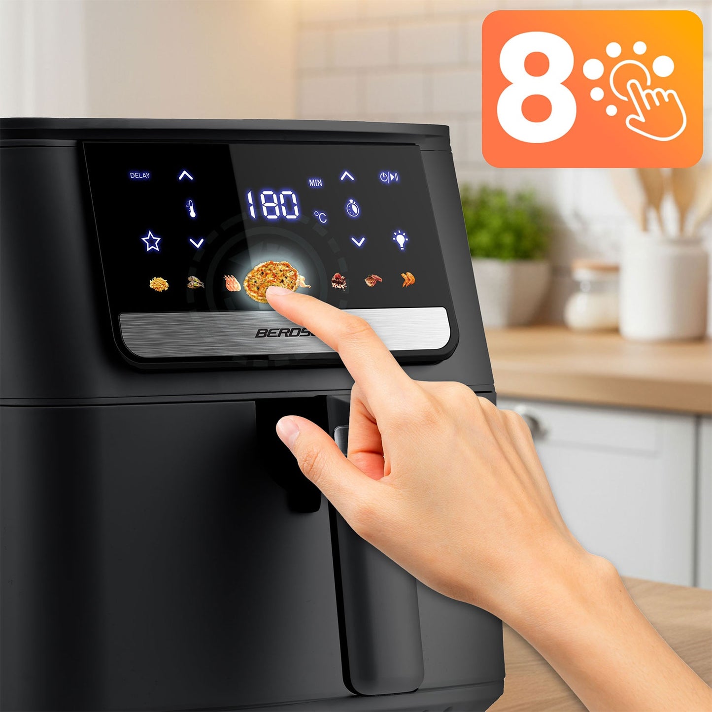 Air Fryer, 6.5L, 1700W, Touchscreen, Black