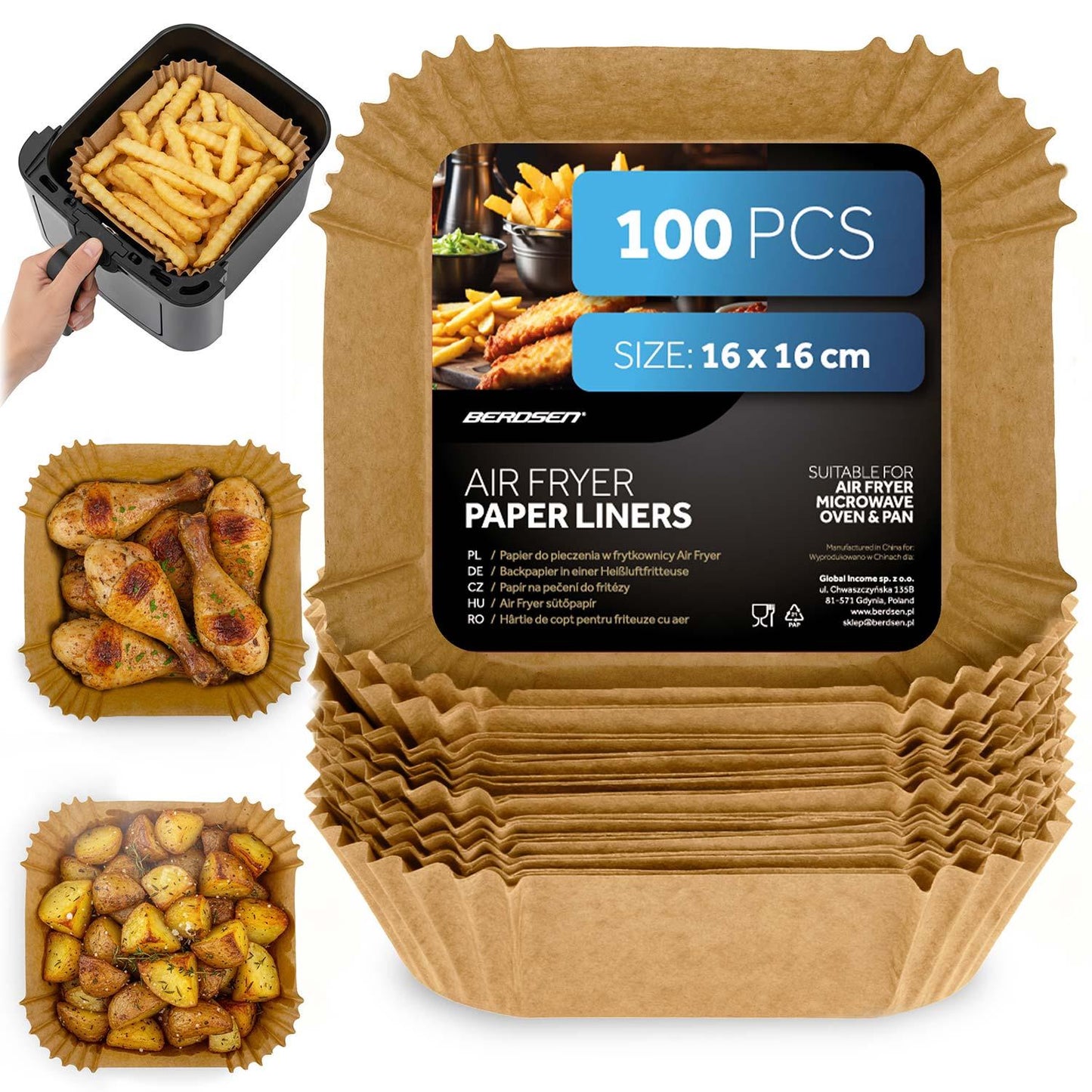 Air Fryer Baking Paper Liners, 16cm, 100 Pack