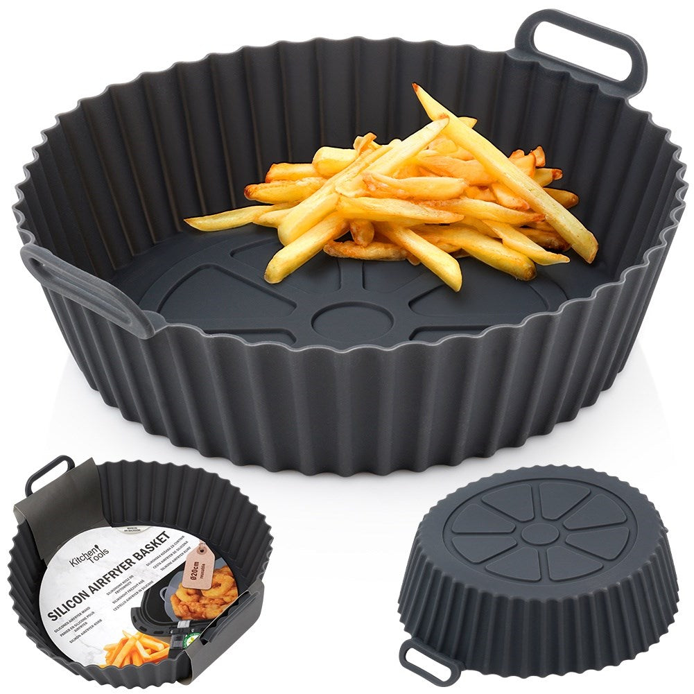 Air Fryer Fat-Free Silicone Insert, Gray, 20 cm