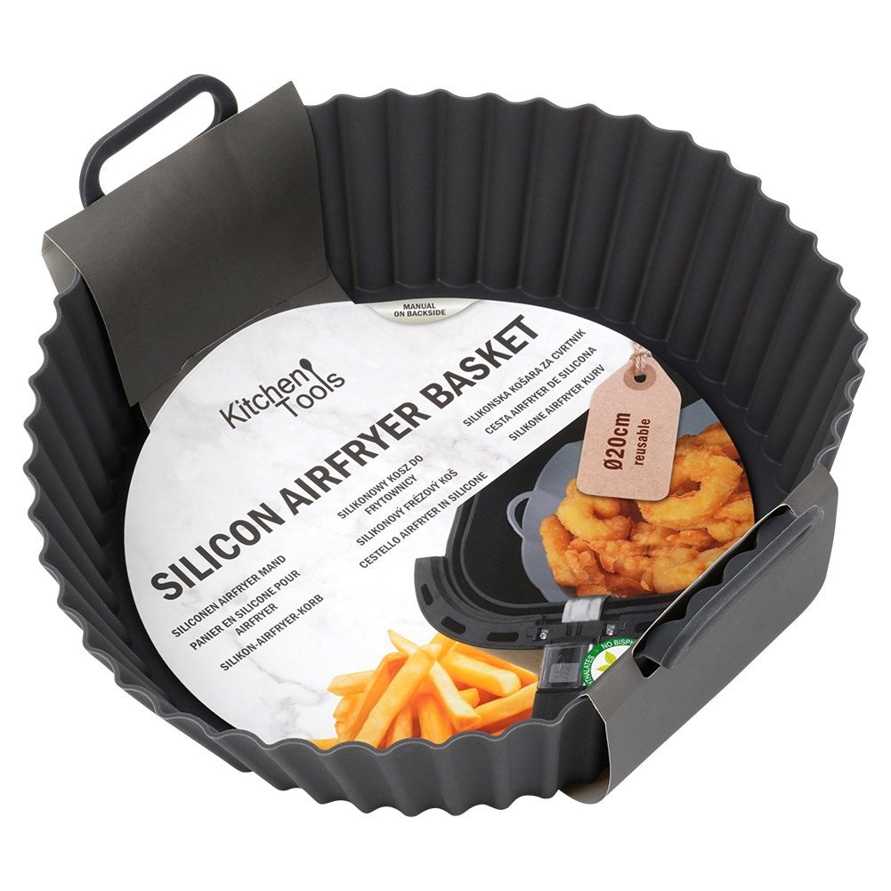Air Fryer Fat-Free Silicone Insert, Gray, 20 cm