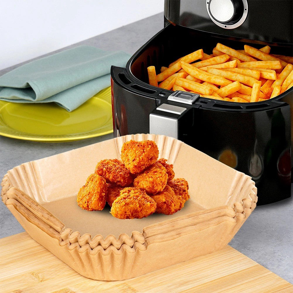 Air Fryer Liners, 100 Pcs, 19.5x19.5 cm, Non-Stick