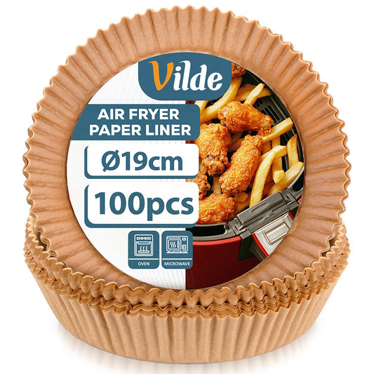 Air Fryer Paper Liners, Round, 19 cm, 100 Pack