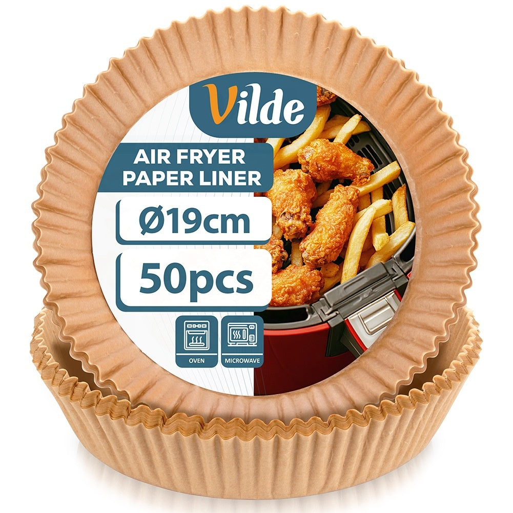 Air Fryer Paper Liners, Round, 19 cm, 50 Pack