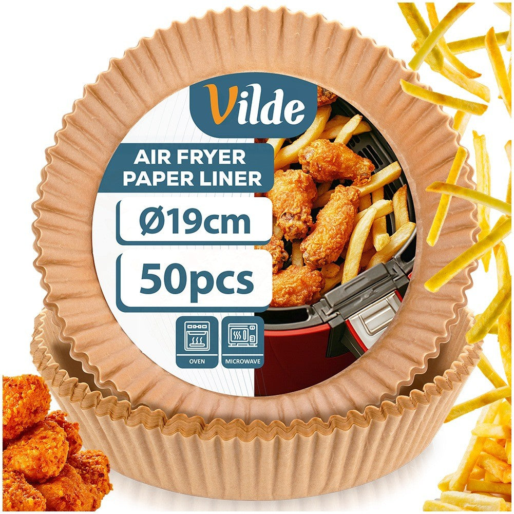 Air Fryer Paper Liners, Round, 19 cm, 50 Pack