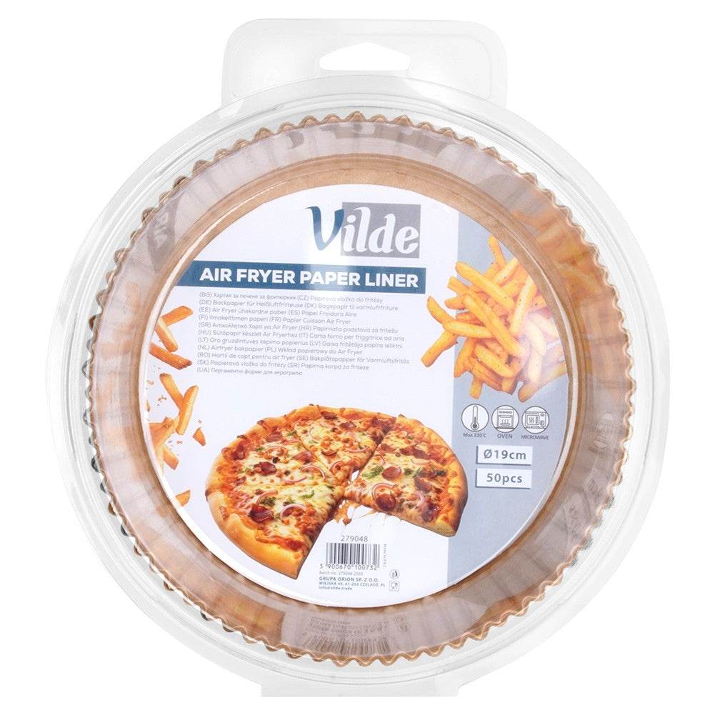 Air Fryer Paper Liners, Round, 19 cm, 50 Pack