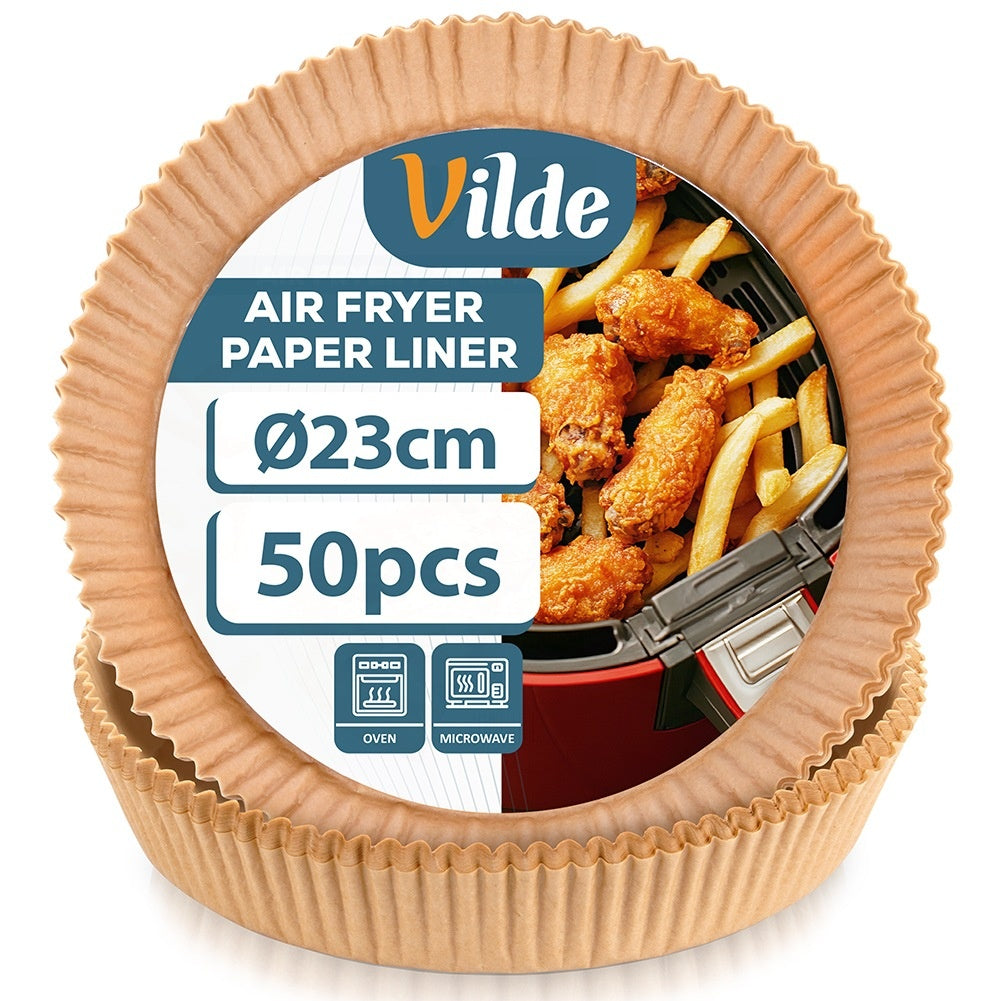 Air Fryer Paper Liners, Round, 23 cm, 50 Pack