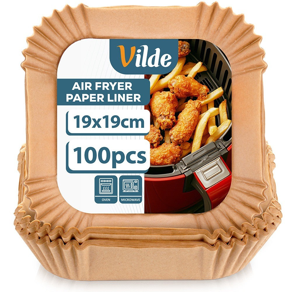 Air Fryer Paper Liners, Square, 19x19 cm, 100 Pack