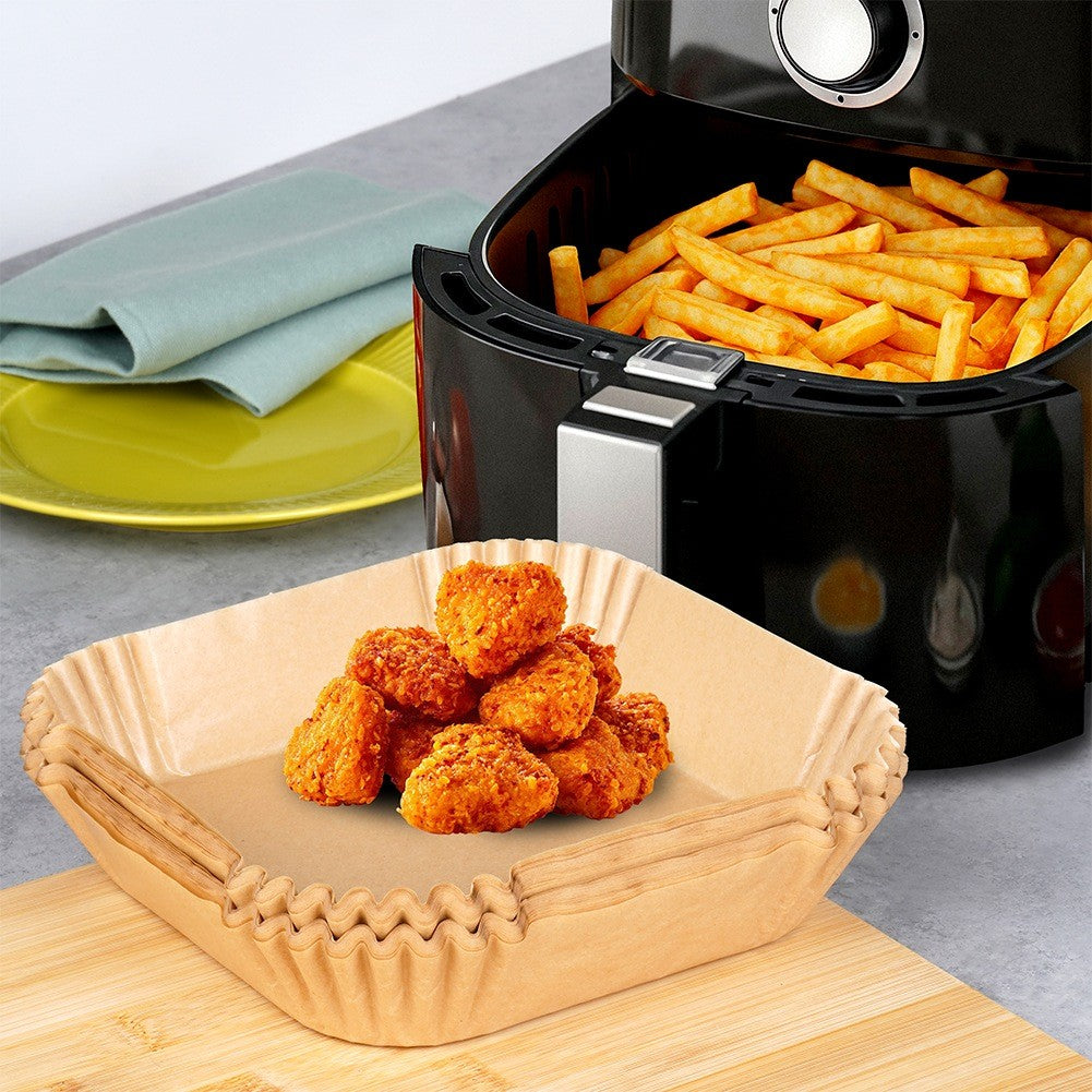 Air Fryer Paper Liners, Square, 19x19 cm, 100 Pack