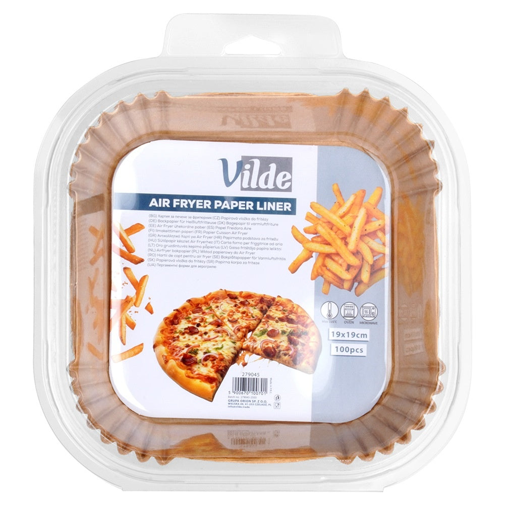 Air Fryer Paper Liners, Square, 19x19 cm, 100 Pack