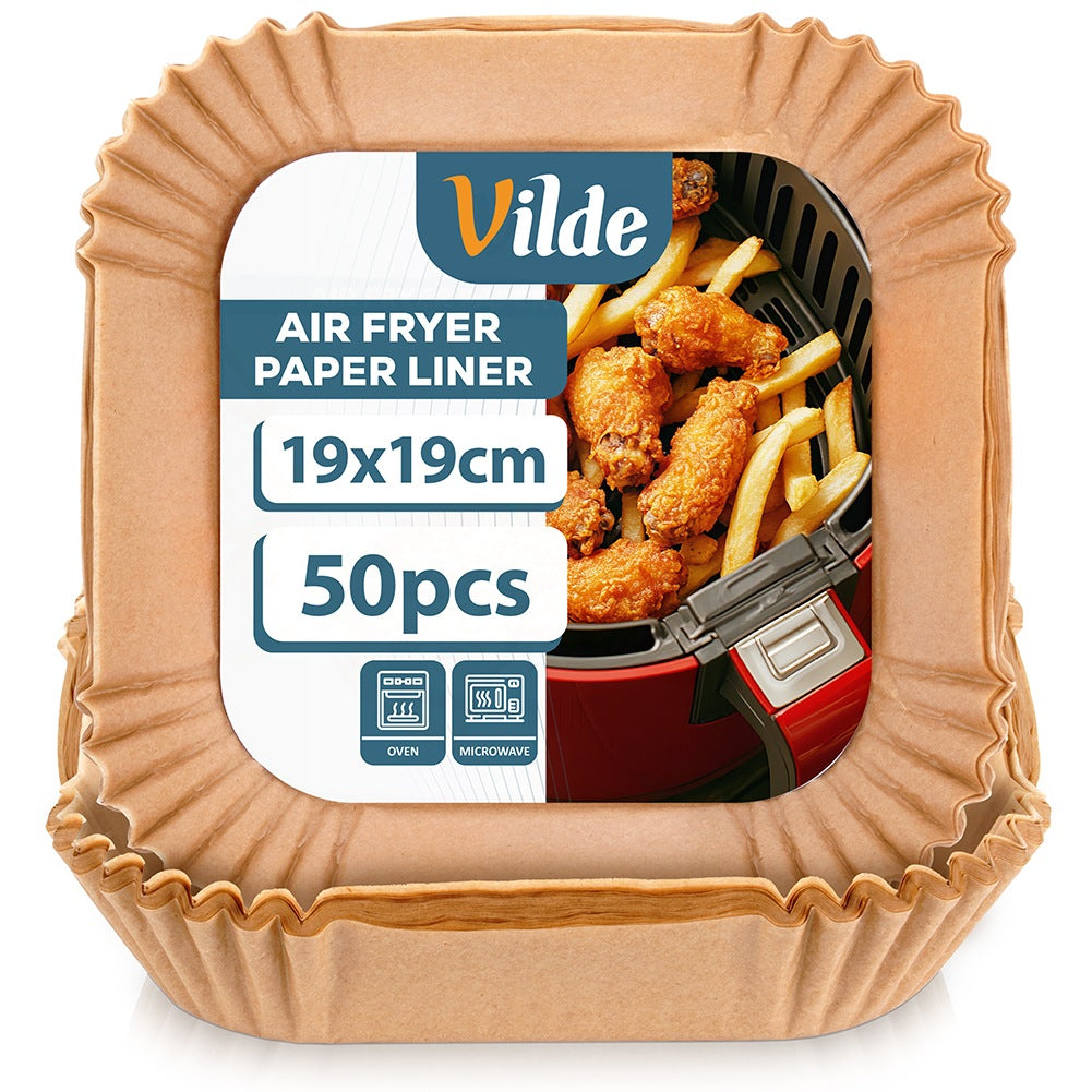 Air Fryer Paper Liners, Square, 19x19 cm, 50 Pack