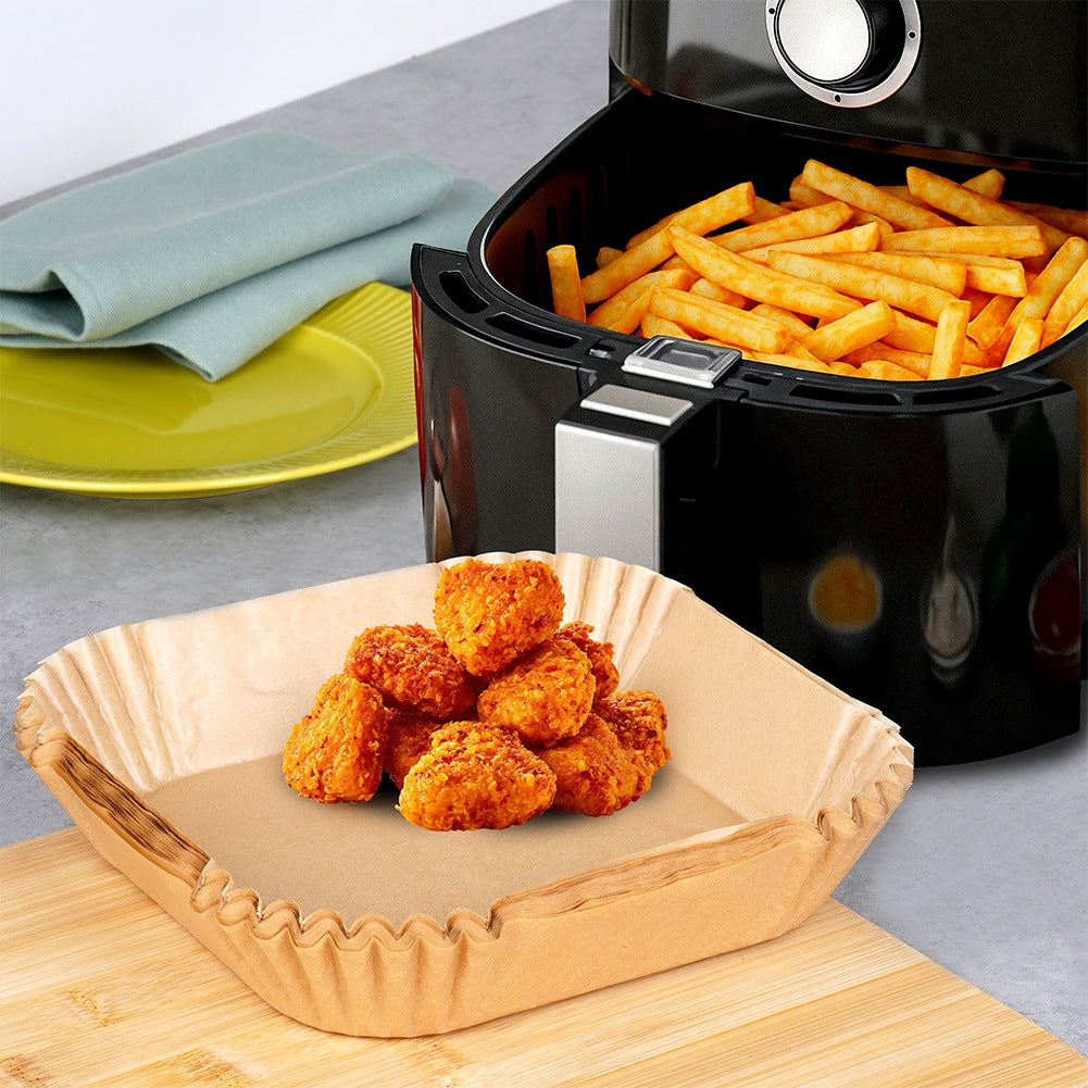 Air Fryer Paper Liners, Square, 19x19 cm, 50 Pack
