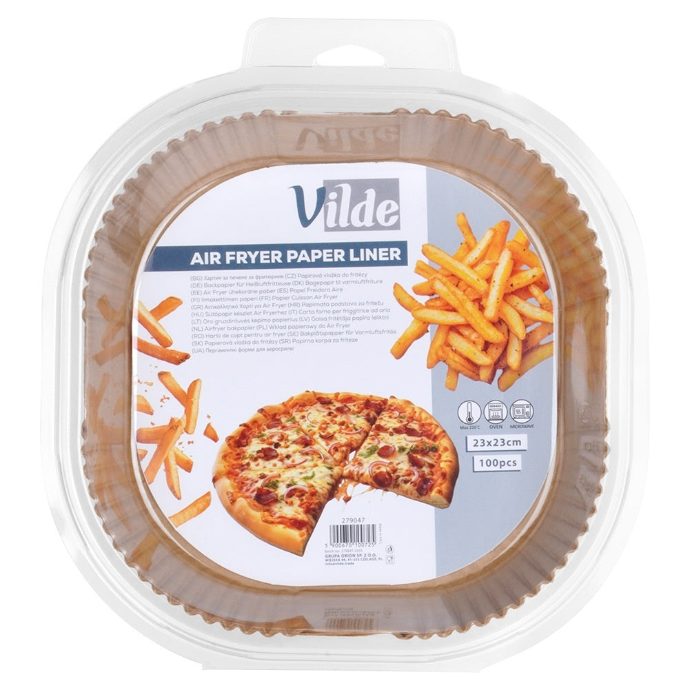 Air Fryer Paper Liners, Square, 23x23 cm, 100 Pack