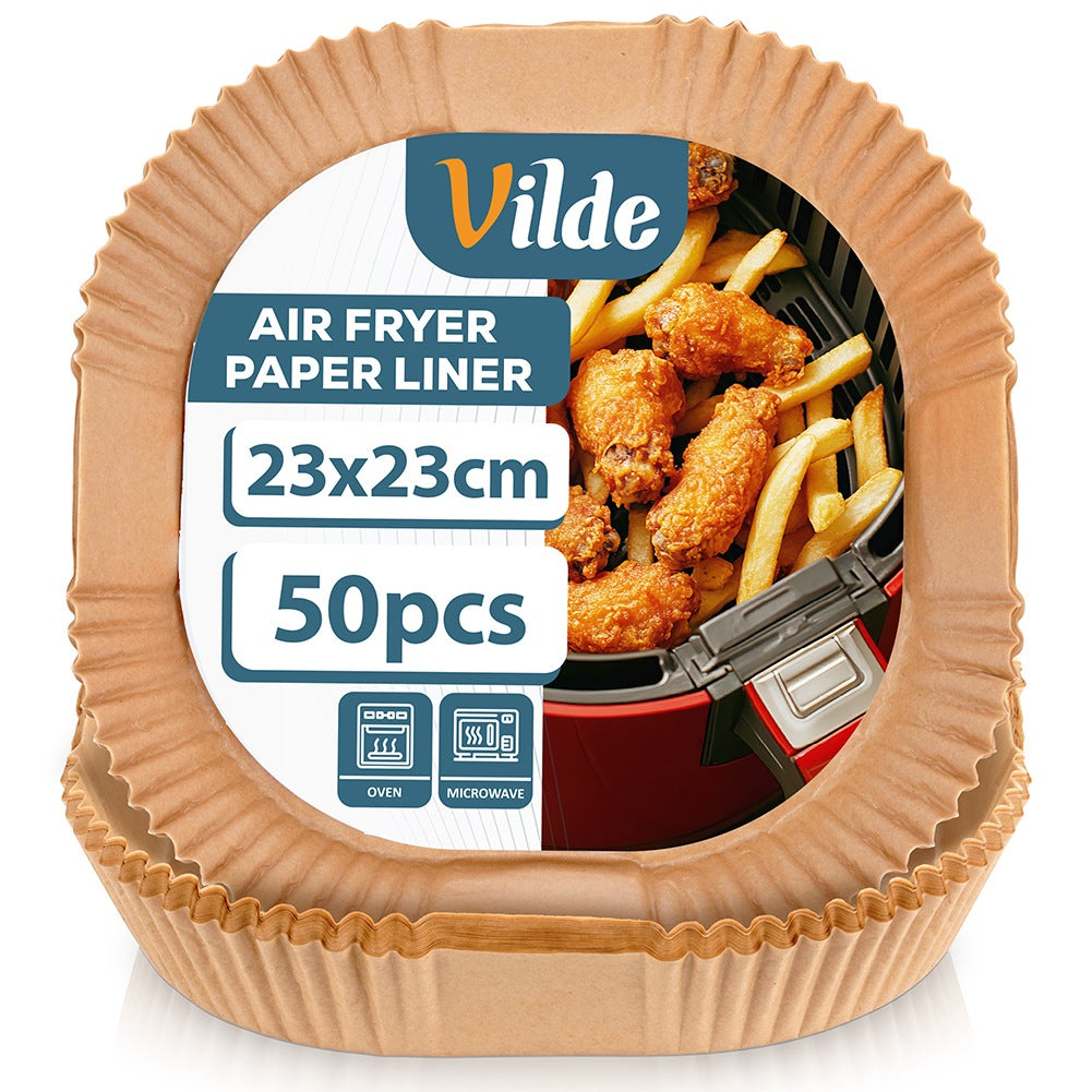 Air Fryer Paper Liners, Square, 23x23 cm, 50 Pack