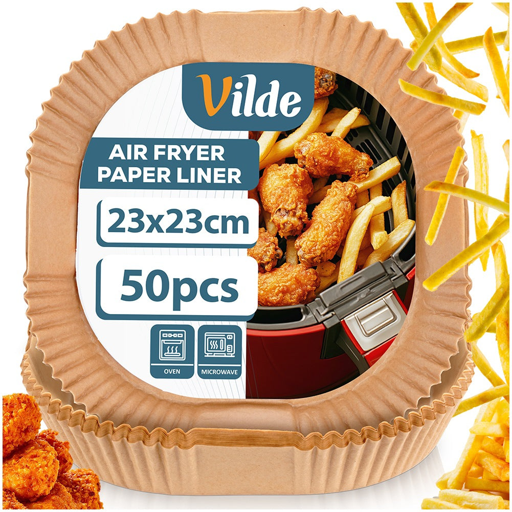 Air Fryer Paper Liners, Square, 23x23 cm, 50 Pack