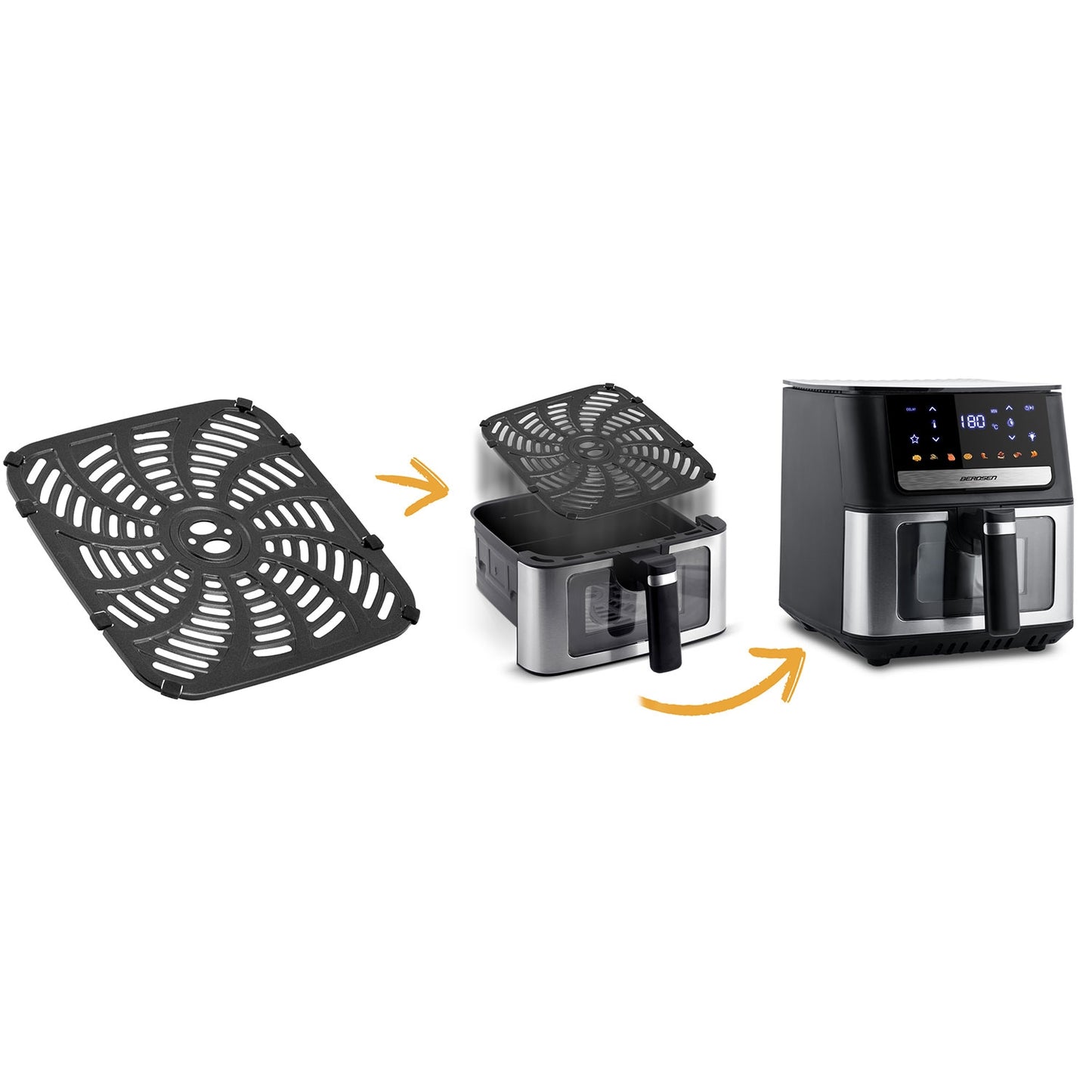 Air Fryer Rack, Non-Stick Stainless Steel, 24x22.5 cm