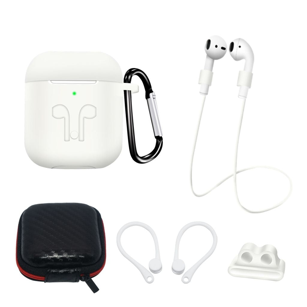 AirPods 2 / AirPods 1 Silicone Case Set - White