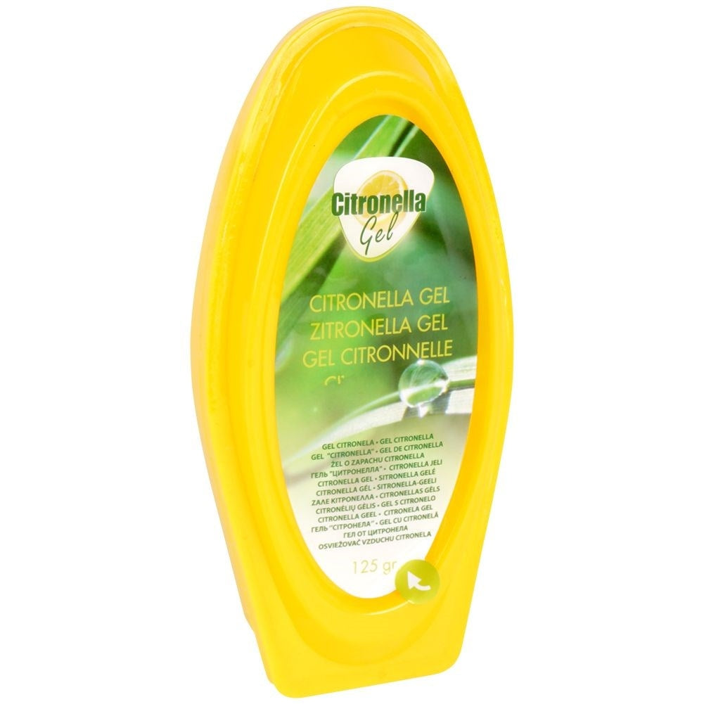 Air freshener in jelly form with citronella scent, deters mosquitoes