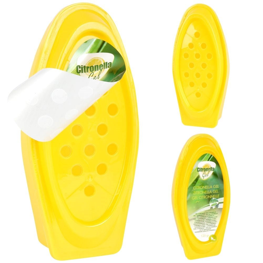Air freshener in jelly form with citronella scent, deters mosquitoes