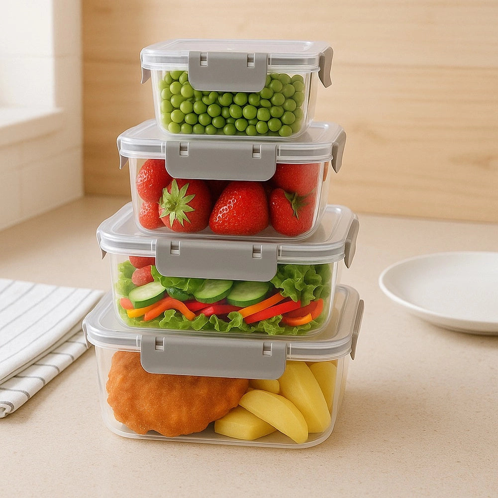 Airtight Food Storage Containers Set, 4 Sizes, BPA-Free