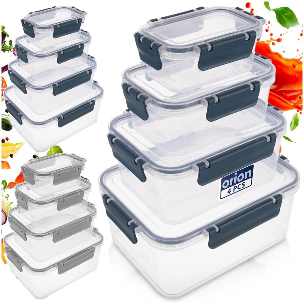 Airtight Food Storage Containers Set, 4 Sizes, BPA-Free