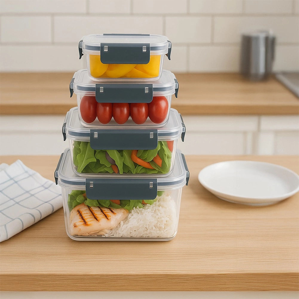 Airtight Food Storage Containers Set, 4 Sizes, BPA-Free