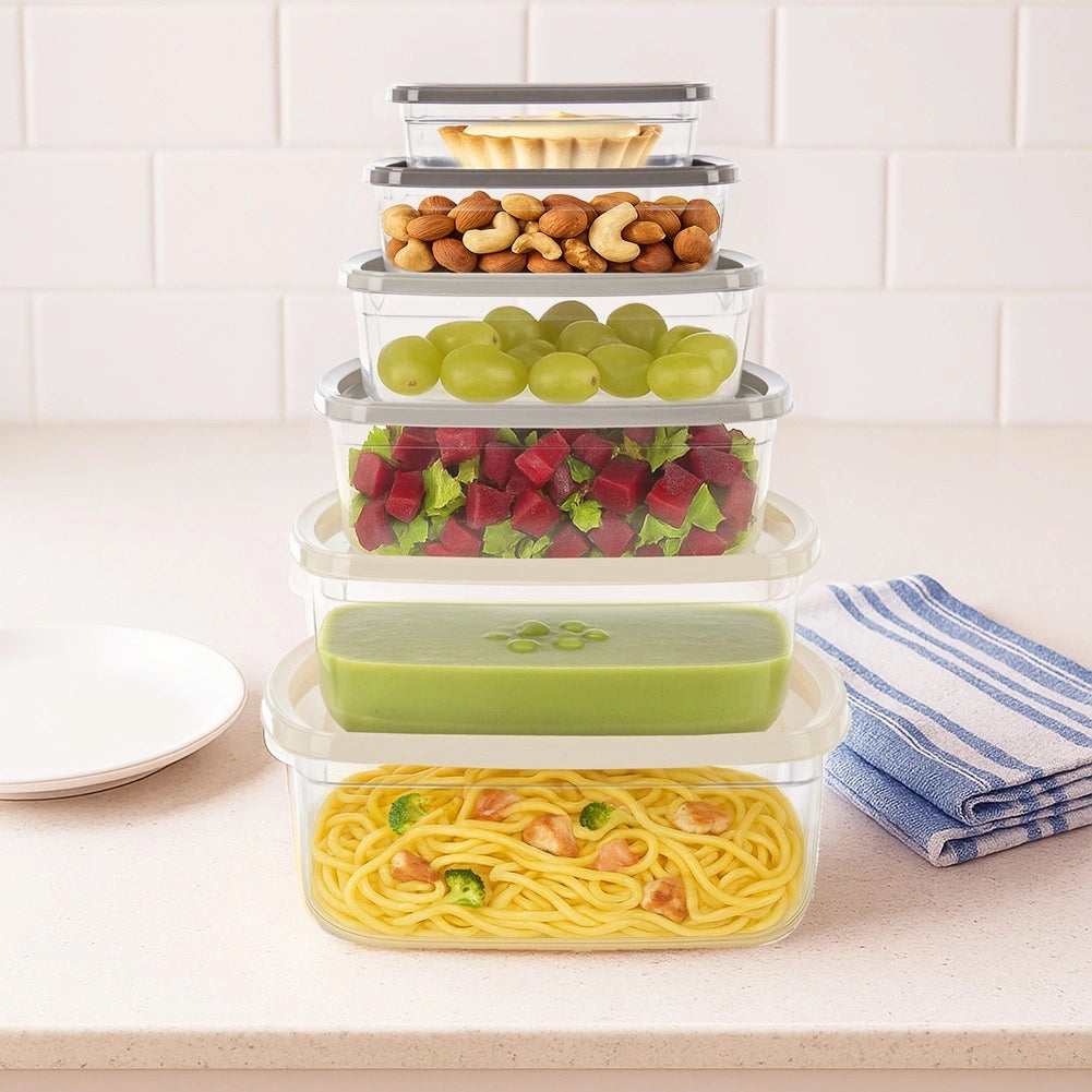 Airtight Food Storage Containers Set, 6 Pcs, Various Sizes
