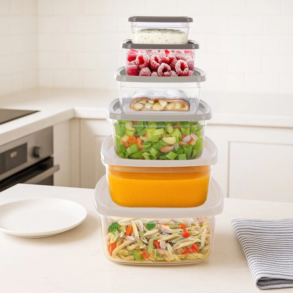 Airtight Food Storage Containers Set, 6 Pcs, Various Sizes